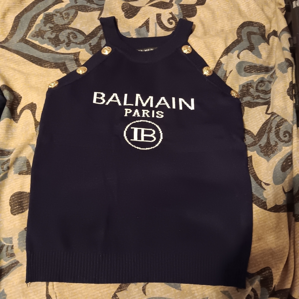 Balmian Black Sleeveless Sweater